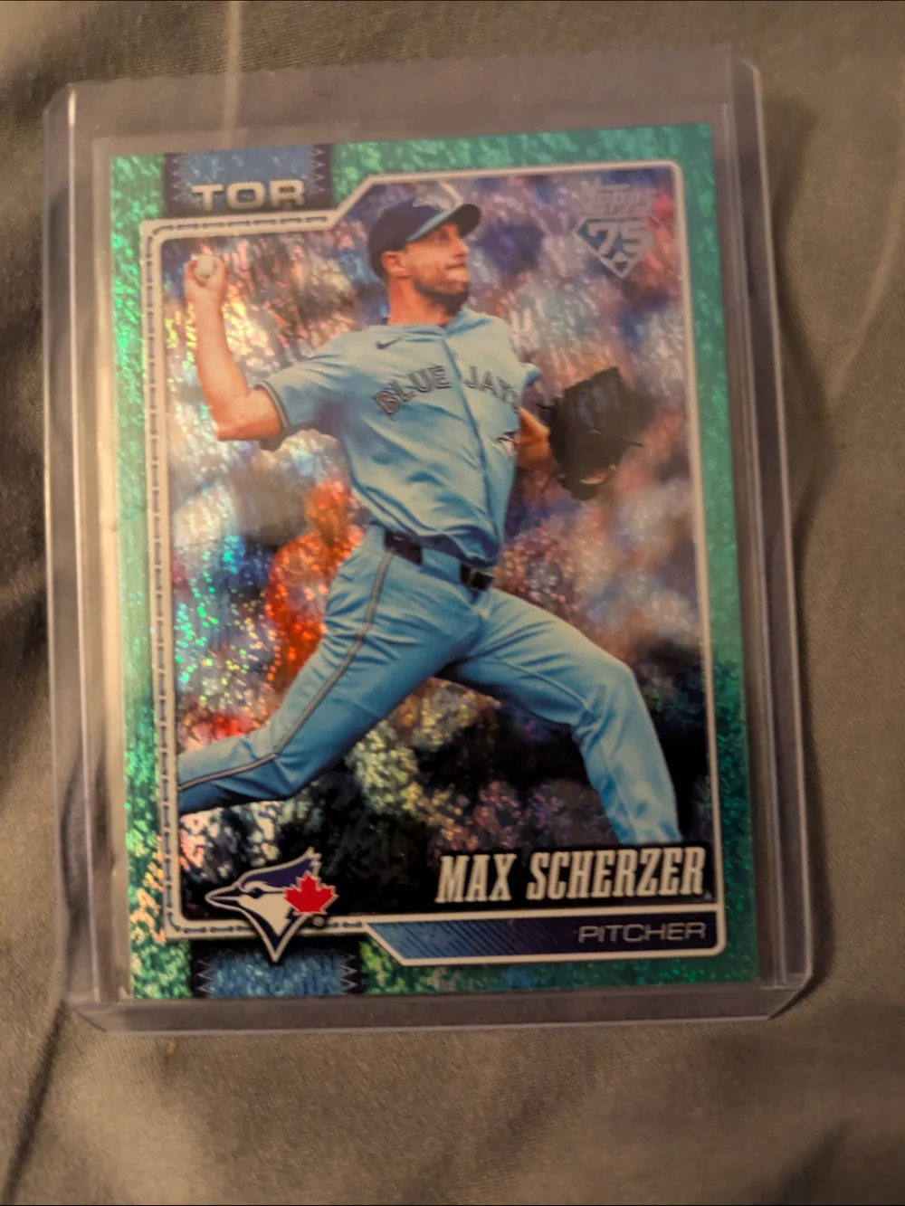 Topps Max Scherzer Blue and Teal Holo Baseball Card